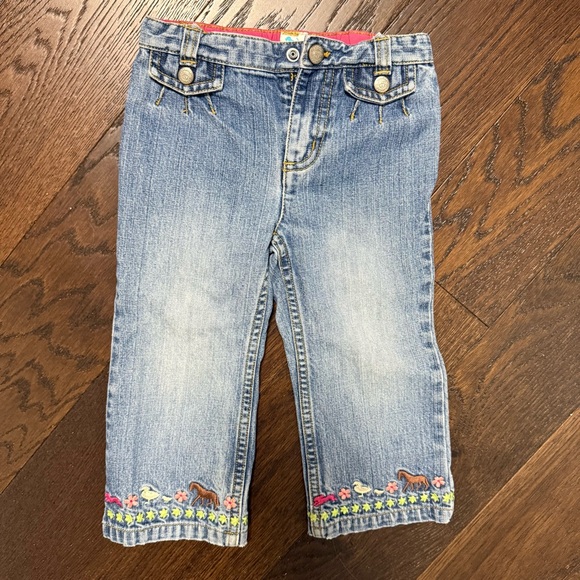 GAP Other - Vintage Gap Denim Toddler Girls Embroidered Horse Jeans 2 Years Farm Y2K Animals